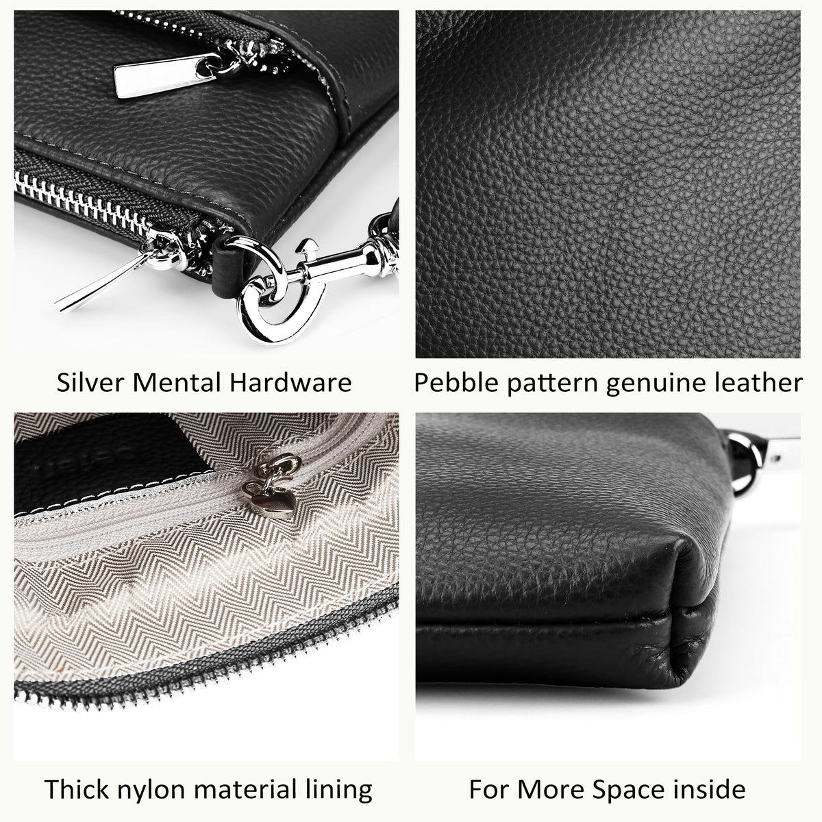 Genuine Leather Crossbody Purses with Adjustable Shoulder Strap P8361